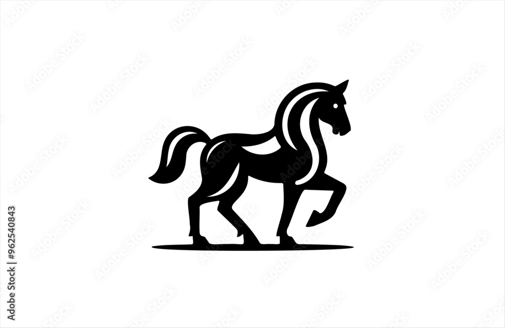 Fototapeta premium a horse icon of silhouette vector design in white background