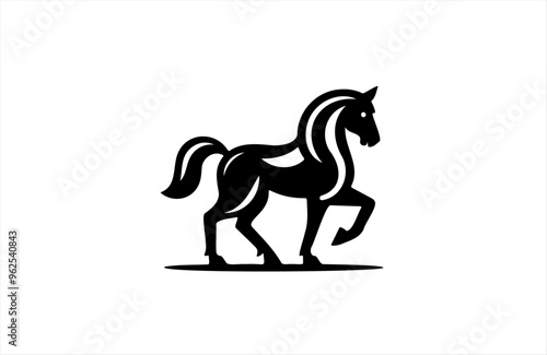 a horse icon of silhouette vector design in white background