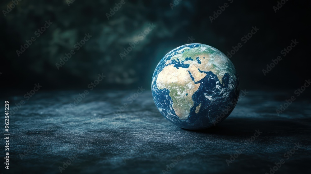 A Detailed Earth Globe on a Dark Surface A Detailed Earth Globe on a Dark Surface