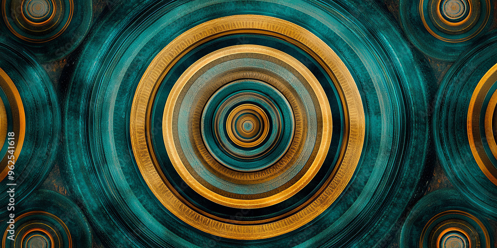 Modern wallpaper with abstract shapes in the form of concentric circles, generative AI Modern wallpaper with abstract shapes in the form of concentric circles, generative AI