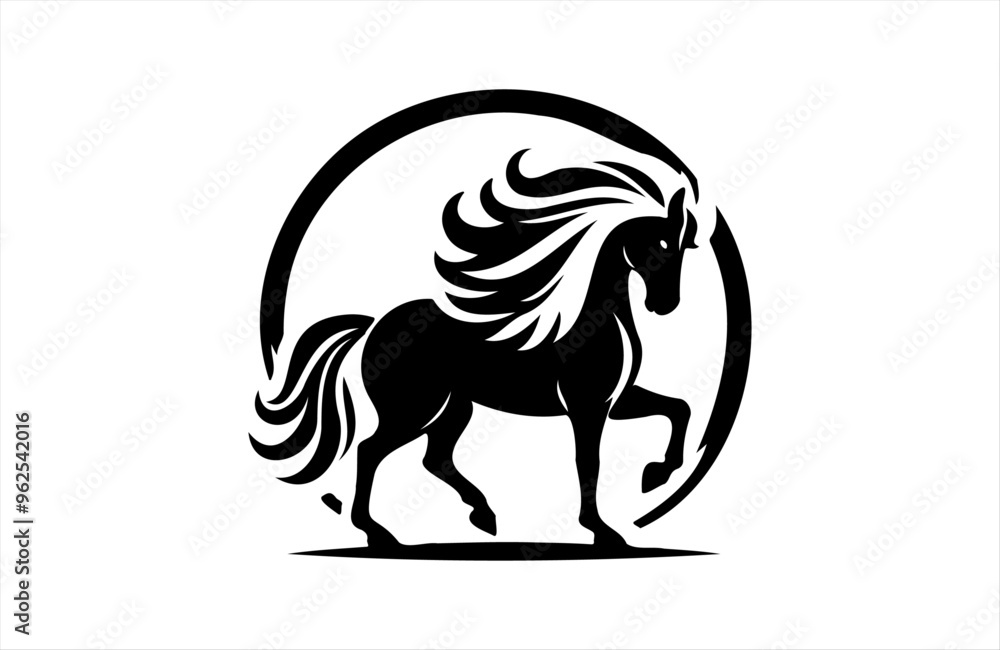 Fototapeta premium a horse icon of silhouette vector design in white background