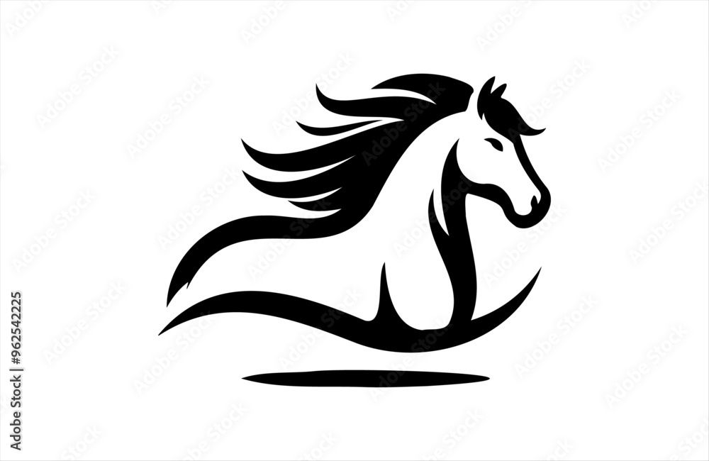 Fototapeta premium a horse icon of silhouette vector design in white background