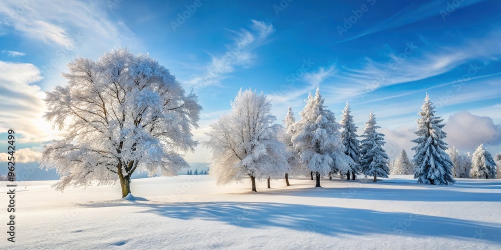 Snow-covered trees in a peaceful winter landscape, winter, snowy, cold, frozen, nature, outdoor, scenic, tranquil Snow-covered trees in a peaceful winter landscape, winter, snowy, cold, frozen, nature, outdoor, scenic, tranquil