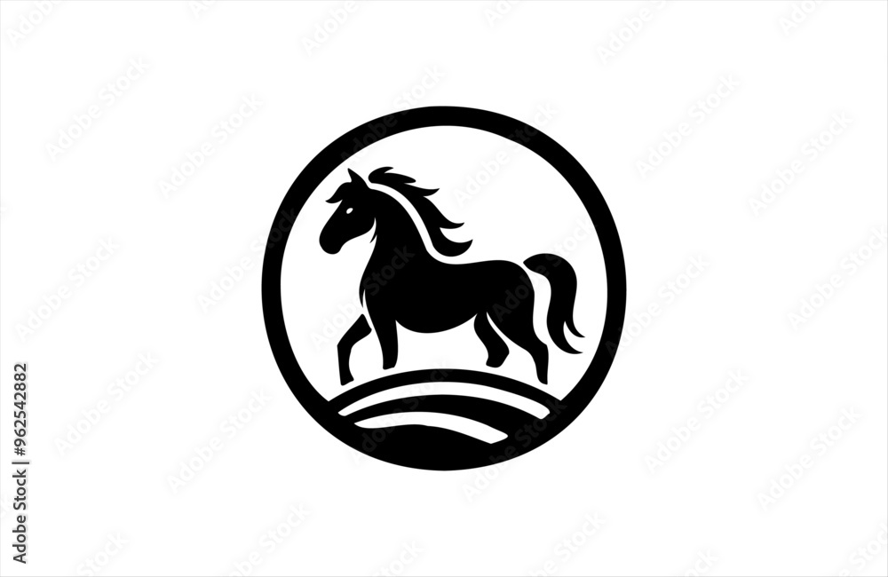 a horse icon of silhouette vector design in white background a horse icon of silhouette vector design in white background