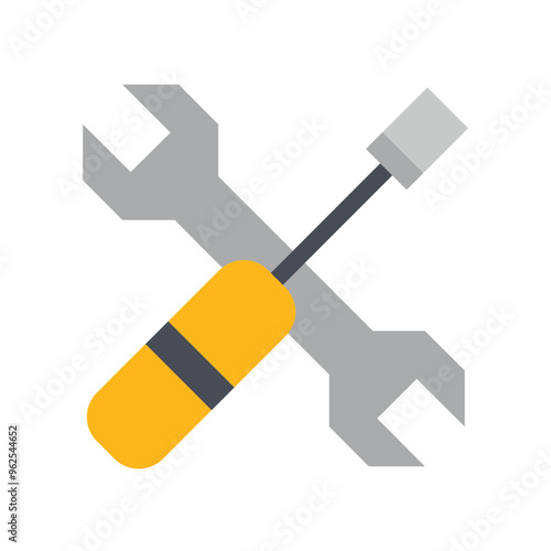 Tool kit, labor and constructions Flat icon set