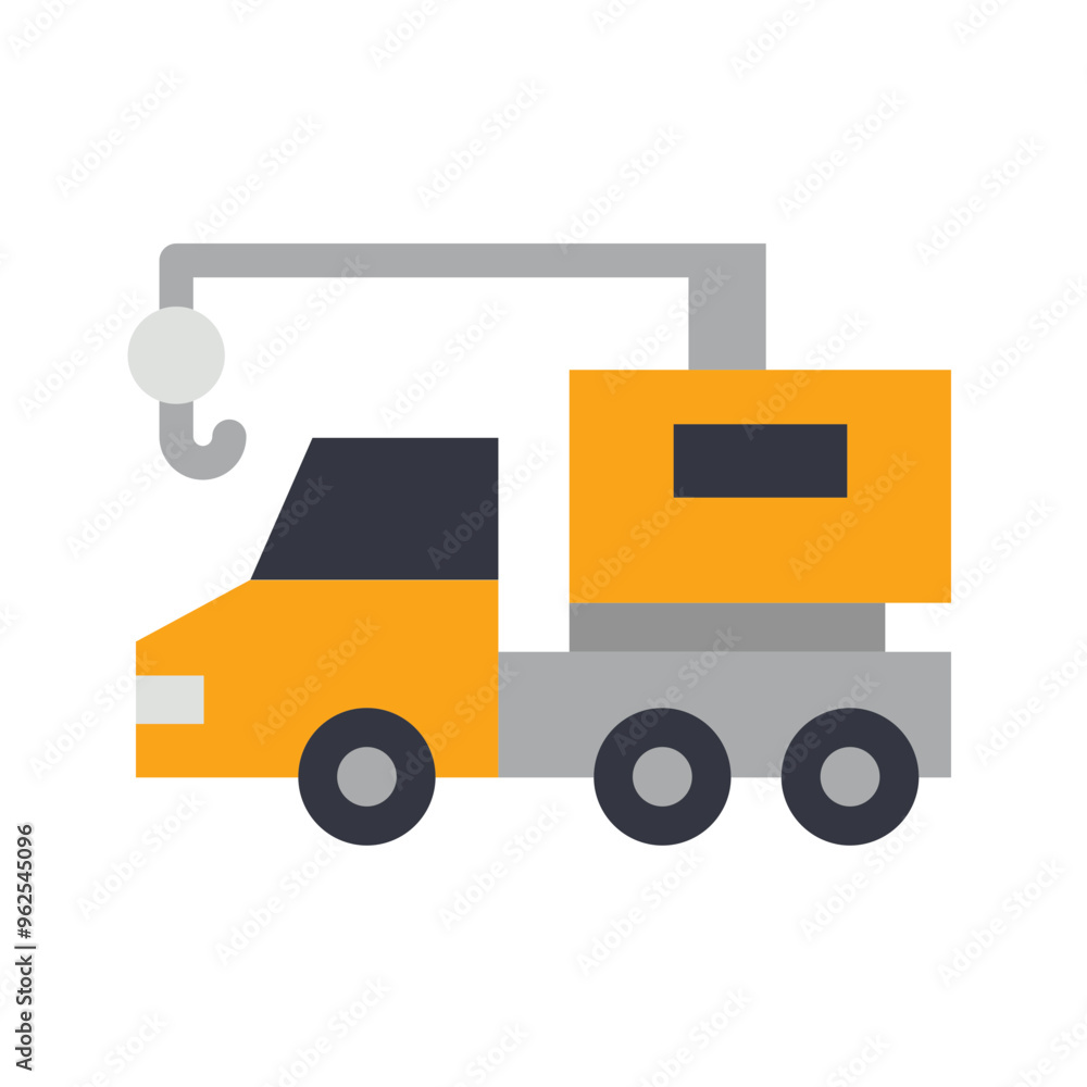 Crane Truck, labor and constructions Flat icon set Crane Truck, labor and constructions Flat icon set