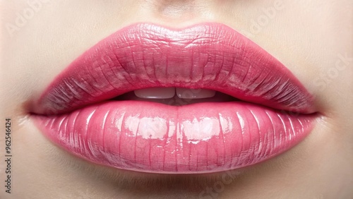 Gently pink strokes and texture of lip gloss, pink, strokes, texture, lip gloss, makeup, beauty, cosmetics, shiny, glossy photo