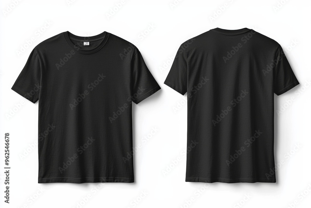 Black Tshirt Mockup Front and Back Isolated created with Generative AI Black Tshirt Mockup Front and Back Isolated created with Generative AI