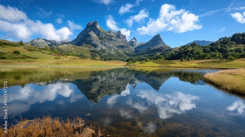 Mountain Peaks Reflected in Still Water