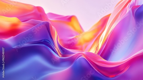 Wallpaper Mural Abstract Wavy Pattern in Vibrant Pink, Purple, and Yellow Hues Torontodigital.ca