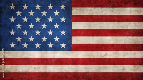 A vintage American flag with a distressed texture, symbolizing patriotism and national pride in the United States.