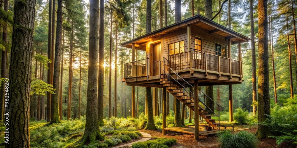 Luxury treehouse nestled in a forest setting , accommodation, nature, treehouse, luxury, forest, retreat Luxury treehouse nestled in a forest setting , accommodation, nature, treehouse, luxury, forest, retreat