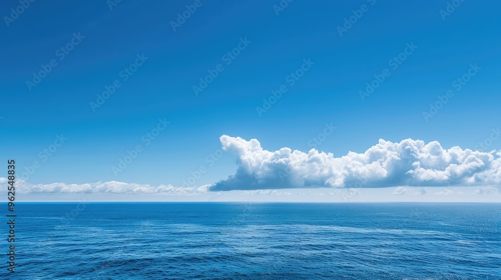 Convergence of cloudless sky and blue sea on the horizon. Convergence of cloudless sky and blue sea on the horizon.