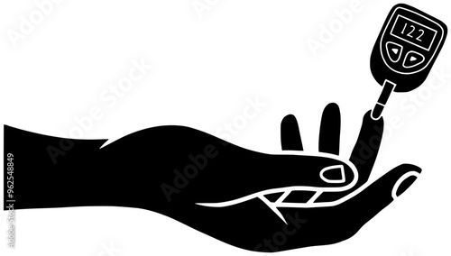 diabetes illustration health silhouette glucometer logo medical icon test outline glucose disease sugar diabetic illness insulin care medicine treatment shape and vector graphic background