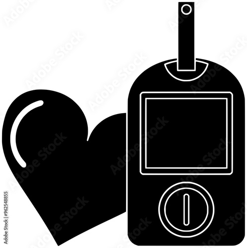 diabetes illustration health silhouette glucometer logo medical icon test outline glucose disease sugar diabetic illness insulin care medicine treatment shape and vector graphic background