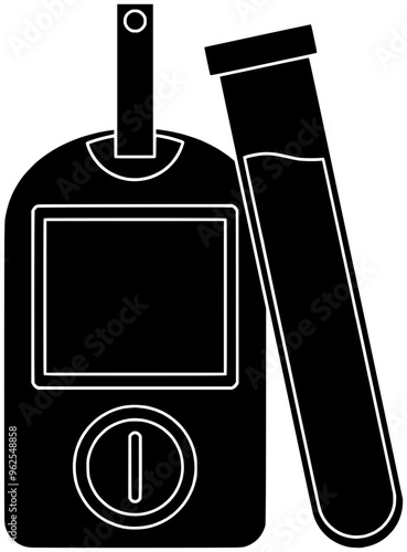diabetes illustration health silhouette glucometer logo medical icon test outline glucose disease sugar diabetic illness insulin care medicine treatment shape and vector graphic background