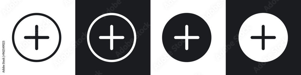 Plus line icon vector illustration set. Plus line icon vector illustration set.
