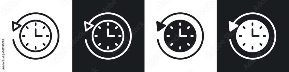 Past time line icon vector illustration set. Past time line icon vector illustration set.