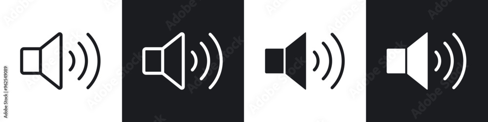 Volume line icon vector illustration set. Volume line icon vector illustration set.