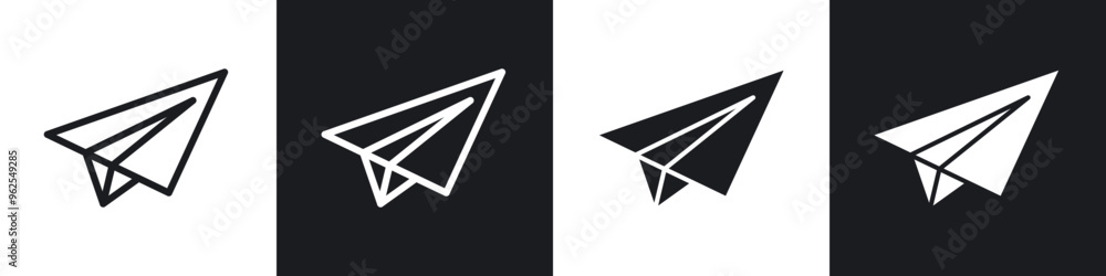 Paper plane line icon vector illustration set. Paper plane line icon vector illustration set.