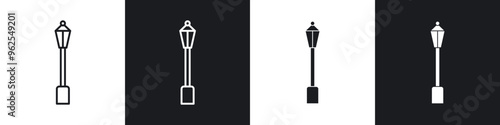 Street light line icon vector illustration set.
