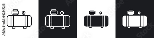Compressor line icon vector illustration set.