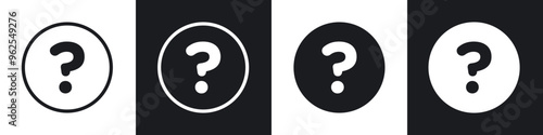Interrogation line icon vector illustration set.