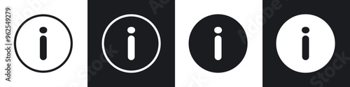 Info line icon vector illustration set.