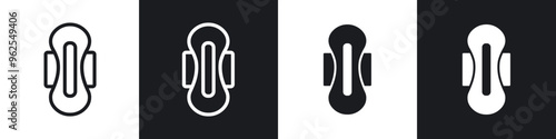 Sanitary pad line icon vector illustration set.