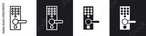 Smart lock line icon vector illustration set.