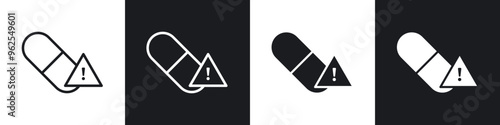 Overdose line icon vector illustration set.
