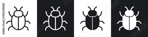 Bug line icon vector illustration set.