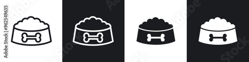Dog food line icon vector illustration set.