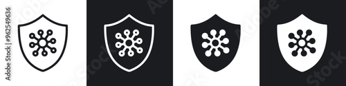 Immunity line icon vector illustration set.