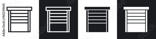 Jalousie line icon vector illustration set.