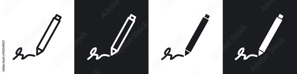 Signature line icon vector illustration set. Signature line icon vector illustration set.