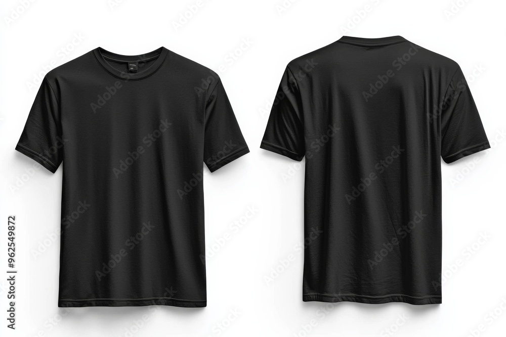 Black Tshirt Mockup Front and Back Isolated created with Generative AI Black Tshirt Mockup Front and Back Isolated created with Generative AI