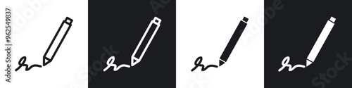 Signature line icon vector illustration set.