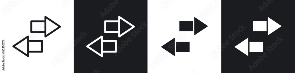 Transfer arrows line icon vector illustration set. Transfer arrows line icon vector illustration set.