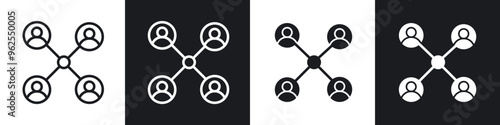 Stakeholders line icon vector illustration set.