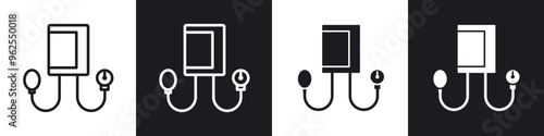 Blood pressure meter line icon vector illustration set.