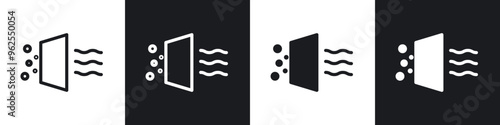 Air purification line icon vector illustration set.