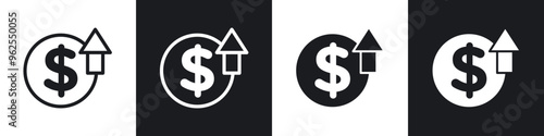 High revenue line icon vector illustration set.