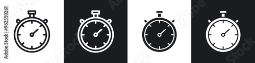 Stopwatch line icon vector illustration set.