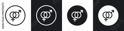 Unisex line icon vector illustration set.