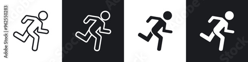 Running line icon vector illustration set.