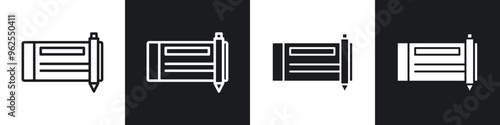 Signing cheque line icon vector illustration set.