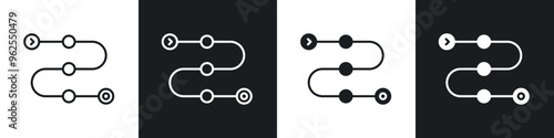 Roadmap line icon vector illustration set.