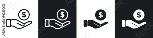 Contribution line icon vector illustration set.