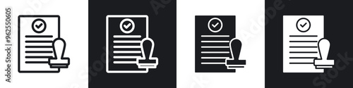 Permit line icon vector illustration set.
